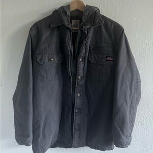 Dickies Cargo utility navy hoodie jacket with grey hood